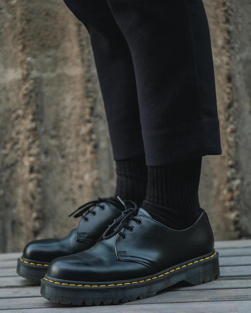 Black Men's Dr Martens 1461 Bex Smooth Leather Oxfords Shoes | CA 587BEX